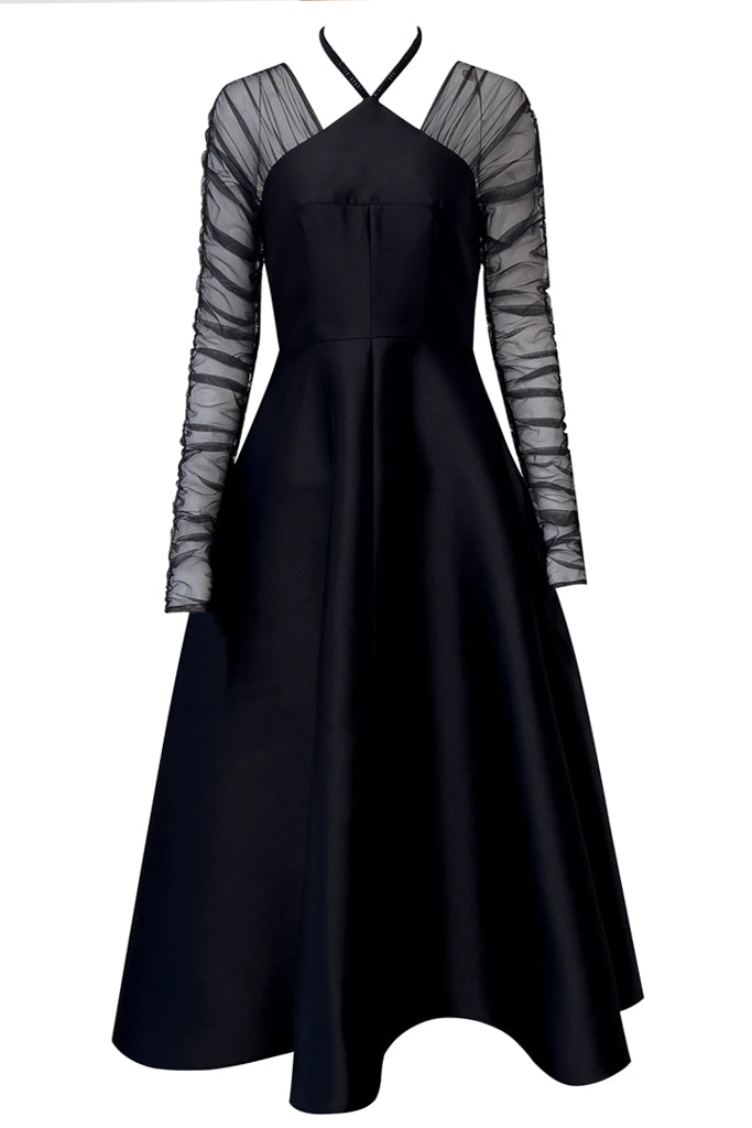 Valencia Μαύρο Φόρεμα με Τούλι
