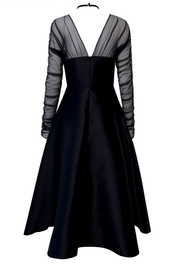 Valencia Μαύρο Φόρεμα με Τούλι