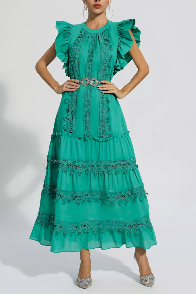 Evadne Long Ruffled Dress | Dresses