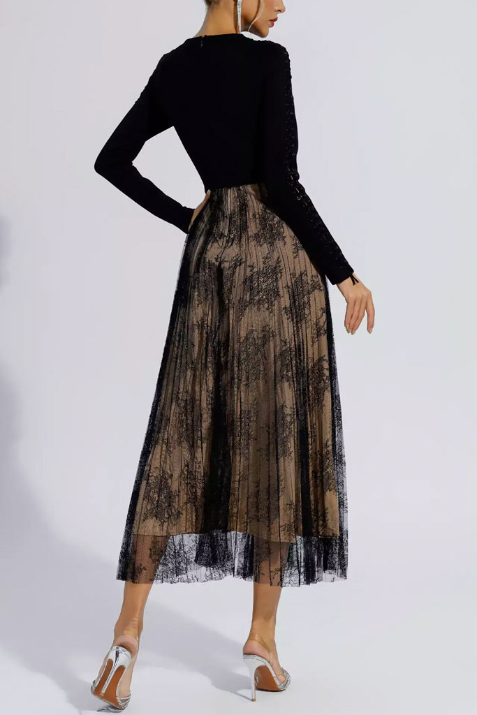 Azura Lace and Tulle Midi Dress | Dresses