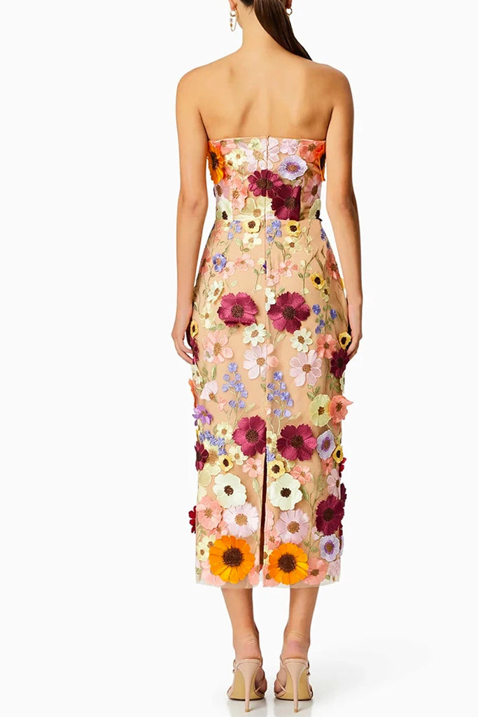 Fioretta Strapless Floral Dress | Dresses