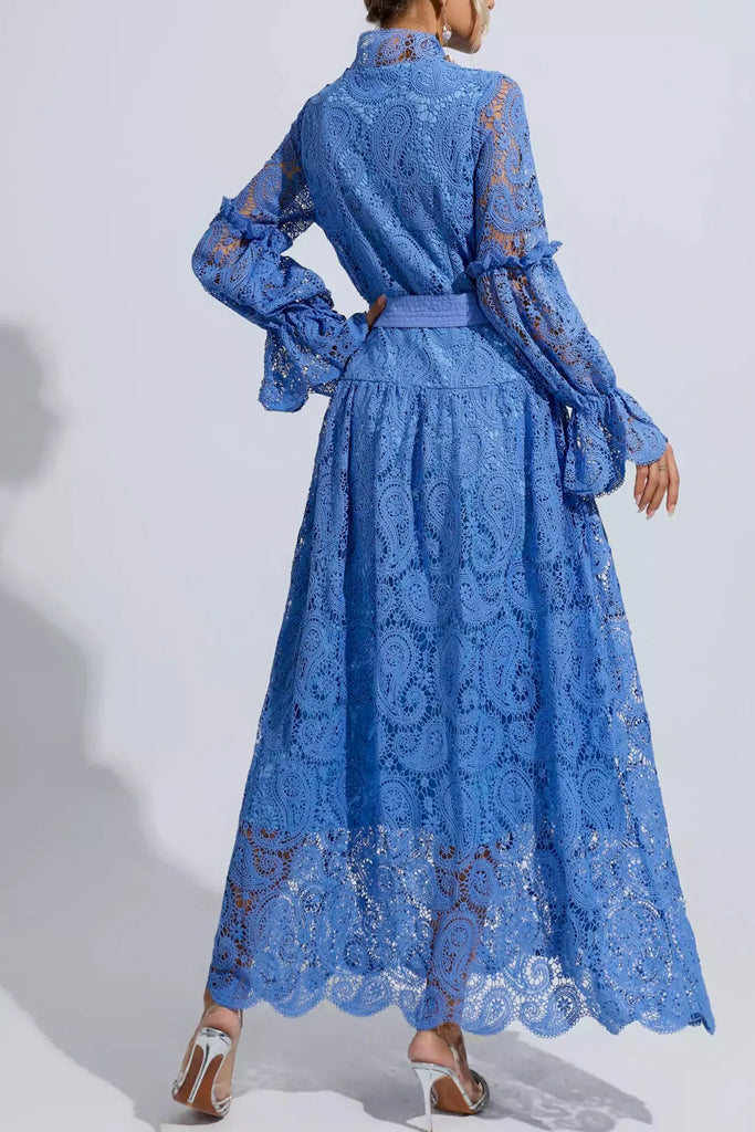 Serinia Blue Lace Maxi Dress | Dresses
