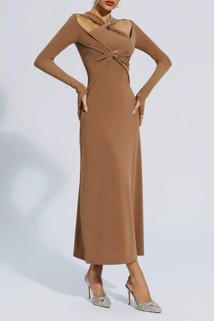 Sapphira Camel Knit Dress | Dresses