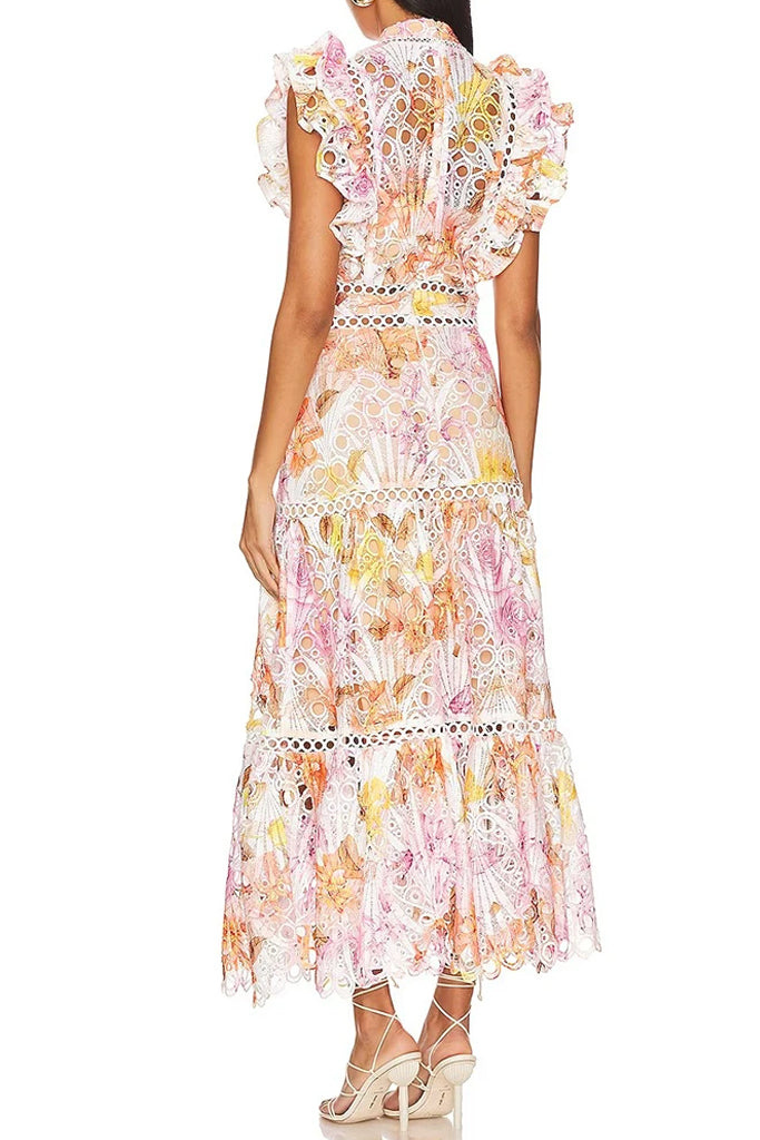 Meliora Multicolor Ruffled Dress | Dresses - Meliora Πολύχρωμο Φόρεμα με Βολάν