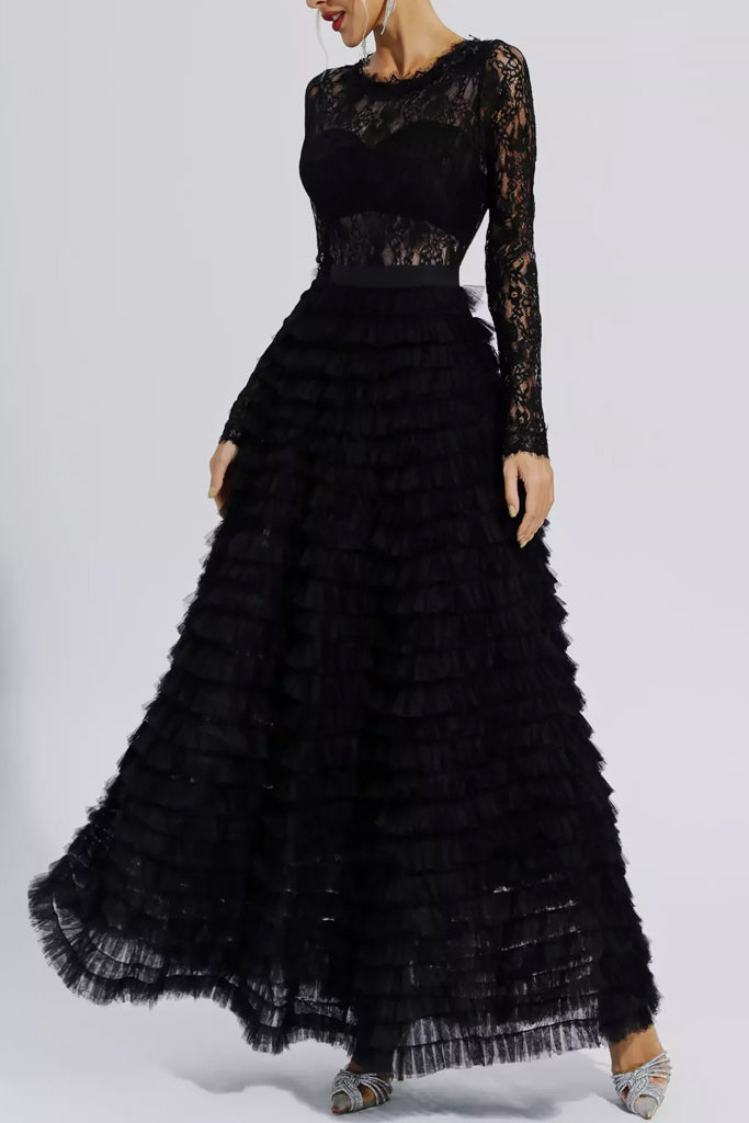 Laetitia Tulle and Lace Evening Dress