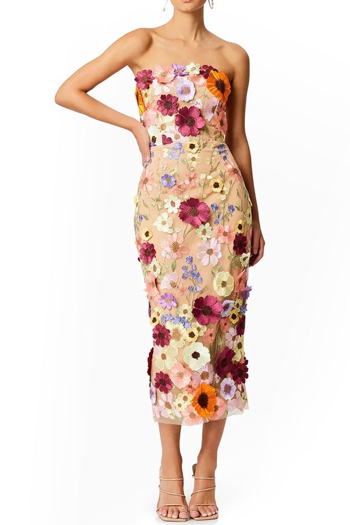 Fioretta Strapless Floral Dress