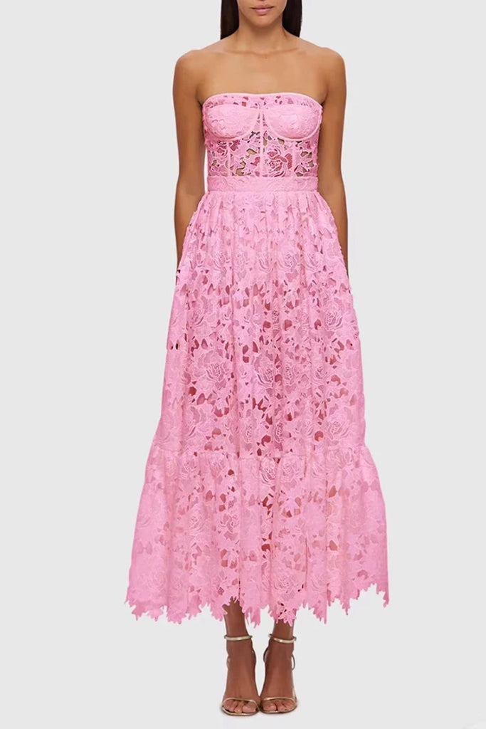 Eulalia Lace Strapless Dress | Dresses - Eulalia Στραπλες Φόρεμα με Δαντέλα